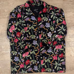 Vintage Carole Little 100% silk quilted floral jacket Size M Black Size M Photo 0