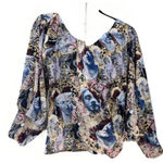 PRETTY LITTLE THING Renaissance Balloon Sleeve Corset Zip Up Top Size 1X New Tag Photo 1