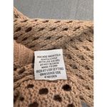 Faded Rose Light Brown Zipper Closure Open Knit Long Sleeve Hoodie Sweater XL Photo 5