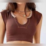 Urban Outfitters Out From Under  Brown Ribbed Crop Top Tate McRae Bar Top Size XS Photo 0