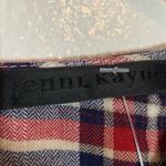 Jenni Kayne Sequoia Tie Shirt Cotton Blouse Plaid Red White Black XSmall Photo 3