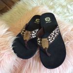 Yellow Box  Flip Flops Brown Polka Dot Womens 6 Photo 2