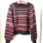 Lucky Brand  Women Striped Crewneck Long-Sleeve Sweater relaxed fit 6% wool sz M Photo 2