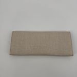 Vintage Beige Long Linen Fabric Envelope Clutch Bag Gold Tone Photo 3