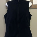 Lands' End Land’s End Women’s Black Full Zip-Up Fleece Mock Neck Vest with Pockets- Medium Photo 0