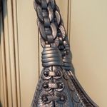 Brighton  x Lockheart Metallic Leather BohoShoulder Bag Embroidered Braided Strap Photo 4