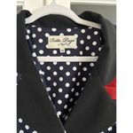 BETTIE PAGE Navy White Polka Dot‎ Retro 50's SEXY Secretary Swing Dress … Black Size XS Photo 4