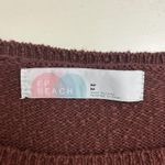 FP Beach  Sz M Textured Knit Coverup Tunic Dress Side Slit Boho Chocolate Brown Photo 4