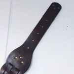 Gap Woven Braided Cow Leather Belt-Small-Wide-Brass Buckle-Dark Brown-Boho Photo 8