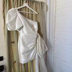 Sachin + Babi Dorien Puffed One-Shoulder Bow Train Wrap Mini Dress Photo 3