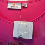 Quacker Factory Pink Embellished Witch Halloween 3/4 Sleeve Top Rhinestone 2X Photo 2