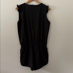 ALBION FIT  Ruffle Sleeve Romper Drawstring Waist Wrinkle Free Black Size M Photo 5