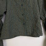 Kastane Japan Top Womens Medium Green Off Shoulder Gingham Green Olive Button Size undefined Photo 7