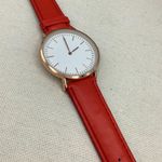New Red Band Round Fashion Watch Stainless Steel Back Photo 0