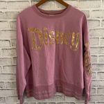 NWT! Women’s Parks Disney Land pink holographic long sleeve sweatshirt L Photo 0