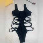 Black Cutout Strappy Bikini Photo 3
