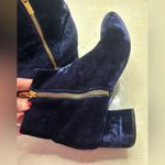 & Other Stories & Other Stories Blue Suede Ankle Boots Zipper Chunky Block Heel Size 40/ 9.5 Photo 4