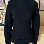 WOLFORD Wool Pleated Long Sleeve High Neck Top Size Small Black Photo 0