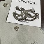 Rachel Zoe Curateur x Rendor Victoria Double Hoop Earrings White Gold Plate RARE Silver Photo 8