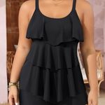 Younique Black Tiered Ruffle Tankini Size 16W Photo 0