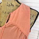 Naked Zebra ‎ Flowy V Neck Sleeveless Blouse Peach Orange Small Photo 4