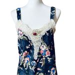 California Dynasty Vintage Women's Blue Floral Lingerie Negligee Nighty Medium Photo 3