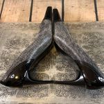 Sesto Meucci  Gray & Black Patent Leather & Shiny Fabric Heels Size 7.5 Photo 4
