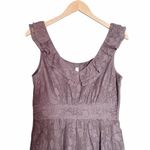Anthropologie Maeve Dress Women's Size Small Y2K Gray Lace Ruffle Short Sundress Photo 9
