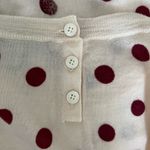 J.Crew  Cream Wool Sleeveless Red Sequin Polka Dot Sweater Tank Size Medium Photo 3