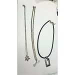 Three silver toned necklace set Photo 1