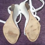 Desmo Italian designer leather wedge sandals 38 75 White Size 7.5 Photo 3