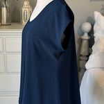 Jenni  & Marlis Navy Blue Flowy Classy Top Petite Small Womens Lattice Back Photo 4