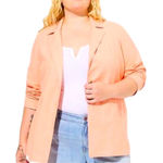 Torrid Size 1: Salmon Linen Longline Button Front Blazer Photo 0