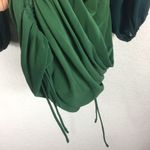 Princess Polly  Aleena Green Ruched Mini Dress Size 12 Long Balloon Sleeve Photo 9
