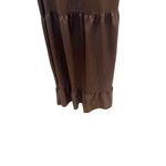 Vonda Tiered Prairie Maxi Dress Chocolate Brown Size 4XL Minimalist Cottage Boho Photo 8