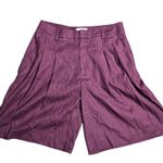 Anthropologie  Maeve The Avery Pleated Trouser Shorts Violet Women’s Size: 4 Photo 1