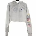 Champion Women's White Y2K Vintage Cropped Reverse Weave Hoodie Size M Gray Size M Photo 0