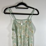 Womens Green Floral Sleeveless Tank Top Sleepshirt Night Shirt Nightgown Large Blue Photo 1