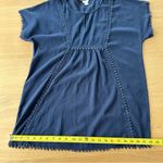 J.Crew Navy Pom Pom Tunic Swim Suit Cover Up Dress XS 100% Cotton Boho Peasant Photo 13