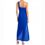 BCBGMAXAZRIA  One Shoulder Faux Wrap Dress Surf Blue Women’s Sz 0 Photo 4