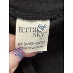 Terra & Sky Tierra & Sky Black Soft Short Size‎ 2XL Elastic/Tie Waist High Rise Pockets Photo 2
