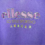 Women’s Vintage 90's Ellesse Big Logo Spell Out Sweatshirt Medium Purple Photo 1