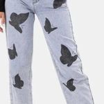 Adika Women's Light Wash Butterfly Print Ankle Mom Jeans Size M NWT Photo 0