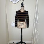ZARA NTM: Black & Brown Striped Cropped Sweater Looks New Size Medium Photo 1