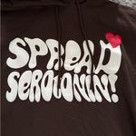 Serotonin Supply Brown Hoodie with Graphic Print “Spread Serotonin” Large Photo 1