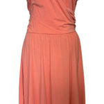 Garnet Hill  Juliet Coral Surplice Knit Midi Dress Size Medium Stretch Wedding Photo 0