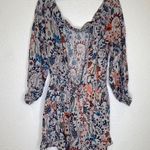 Free People Boho Off the Shoulder Floral Shorts Romper EUC Sz Lg Stretchy Crepe Photo 6