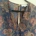 Sandro  Paris paisley print blouse size 2 navy burgundy Photo 4