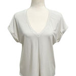 Tommy Bahama Ivory Metallic Gold Stripe Kauai Tranquil Sea V Neck Short Sleeve Photo 0