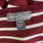 Market & Spruce  Cardigan Medium Red White Stripe Coastal Knit Comfy Photo 4